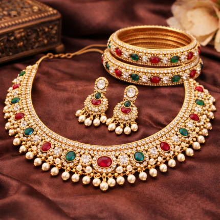 Necklace Earrings Bangles Combo